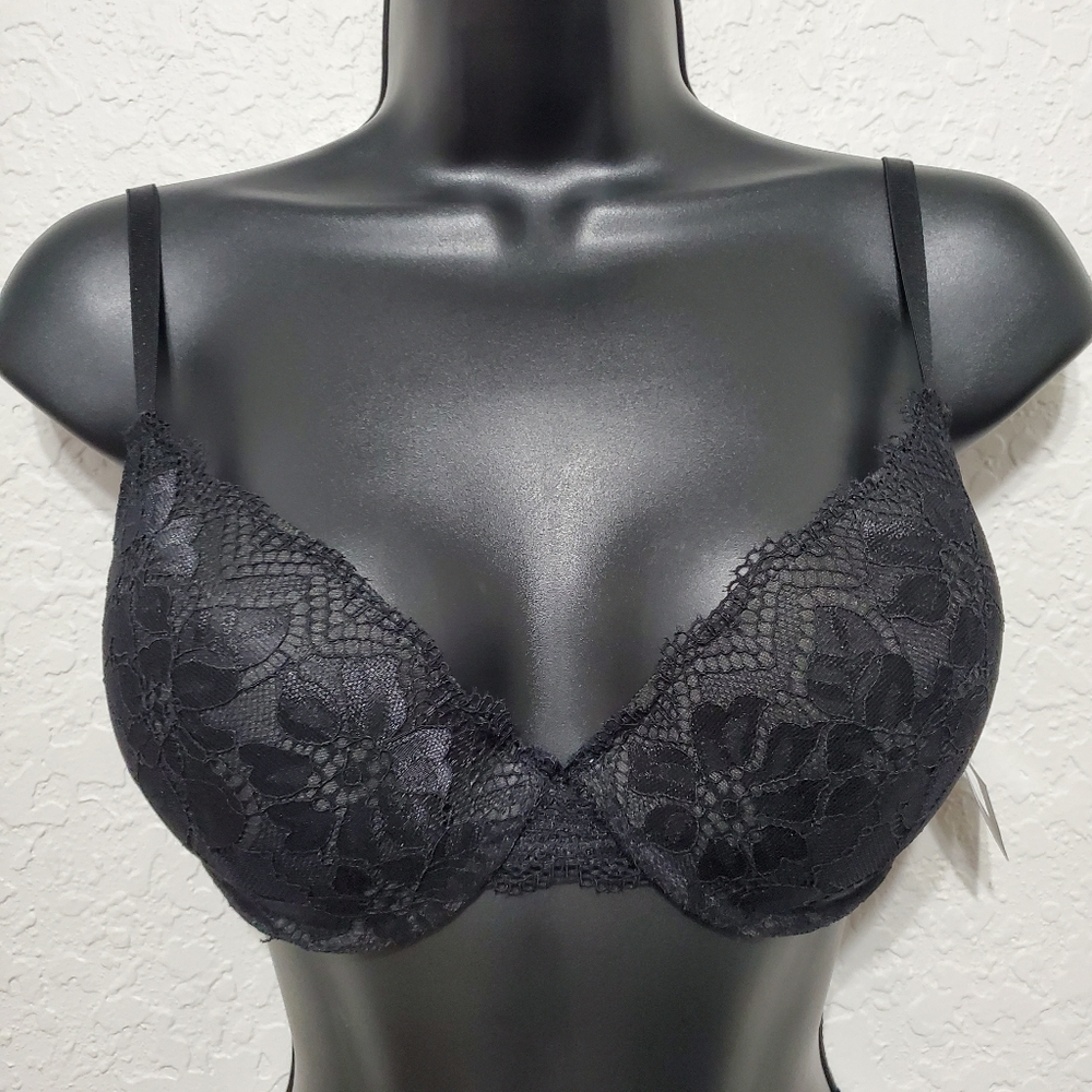 2/$30 Diana Lace Underwire Black Bra Size 36C